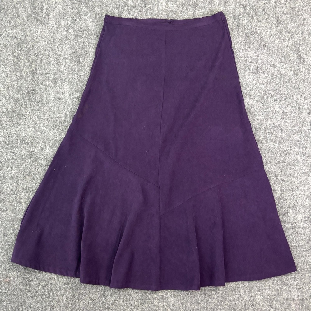 Vintage Purple Midi Skirt Women's Size 10 A-Line Flare Career Office Cottagecore
